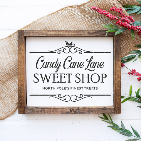 Holiday SVG Files | Candy Cane Sweet Shop Cut File for Christmas | Cricut Files