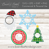 Christmas Monogram Frames SVG Set for Cricut/Silhouette - Commercial Use SVG Files for Cricut & Silhouette