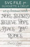 Christmas Words SVG Set 1 - Commercial Use SVG Files for Cricut & Silhouette
