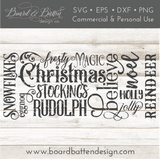 Christmas Subway Art SVG for Wine Bottle Bag - Commercial Use SVG Files for Cricut & Silhouette