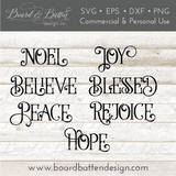 Christmas Words SVG Set 1 - Commercial Use SVG Files for Cricut & Silhouette