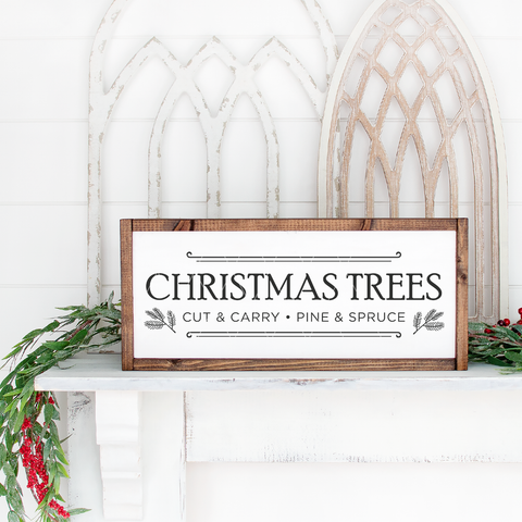 Vintage Christmas SVG Files | Christmas Trees Sign Cut File | Cricut Files