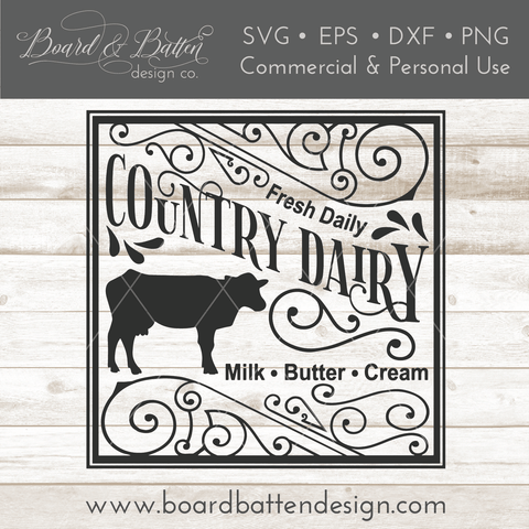 Country Dairy Farmhouse SVG File