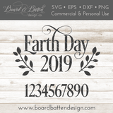 Earth Day With Date & Laurels SVG File - Commercial Use SVG Files for Cricut & Silhouette