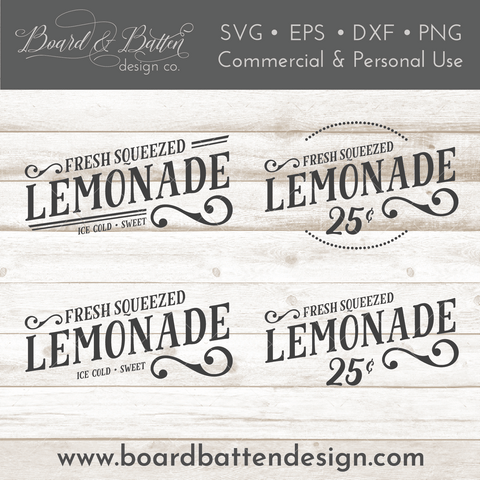 Fresh Lemonade SVG File Set of 4