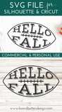 Hello Fall Football SVG | Cricut Designs | Silhouette Files - Commercial Use SVG Files for Cricut & Silhouette