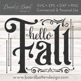 Hello Fall SVG Cut File for Autumn - Commercial Use SVG Files for Cricut & Silhouette
