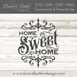 Vintage Home Sweet Home 8x10 or Round SVG File - Commercial Use SVG Files for Cricut & Silhouette