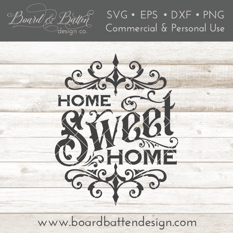 Vintage Home Sweet Home 8x10 or Round SVG File