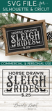 Horse Drawn Sleigh Rides Farmhouse Christmas SVG File - Commercial Use SVG Files for Cricut & Silhouette