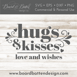 Hugs and Kisses SVG File (Style 2) - Commercial Use SVG Files for Cricut & Silhouette
