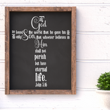 John 3:16 Cross Quote For God So Loved The World SVG File for Easter | Cricut/Silhouette - Commercial Use SVG Files for Cricut & Silhouette