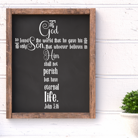 John 3:16 Cross Quote For God So Loved The World SVG File for Easter | Cricut/Silhouette