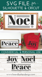 Joy, Noel, & Peace SVG Files Set for Cricut & Silhouette - Christmas Svg Files - Commercial Use SVG Files for Cricut & Silhouette