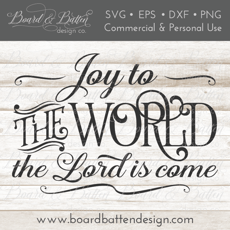 Joy To The World Christmas Song SVG File - Commercial Use SVG Files for Cricut & Silhouette