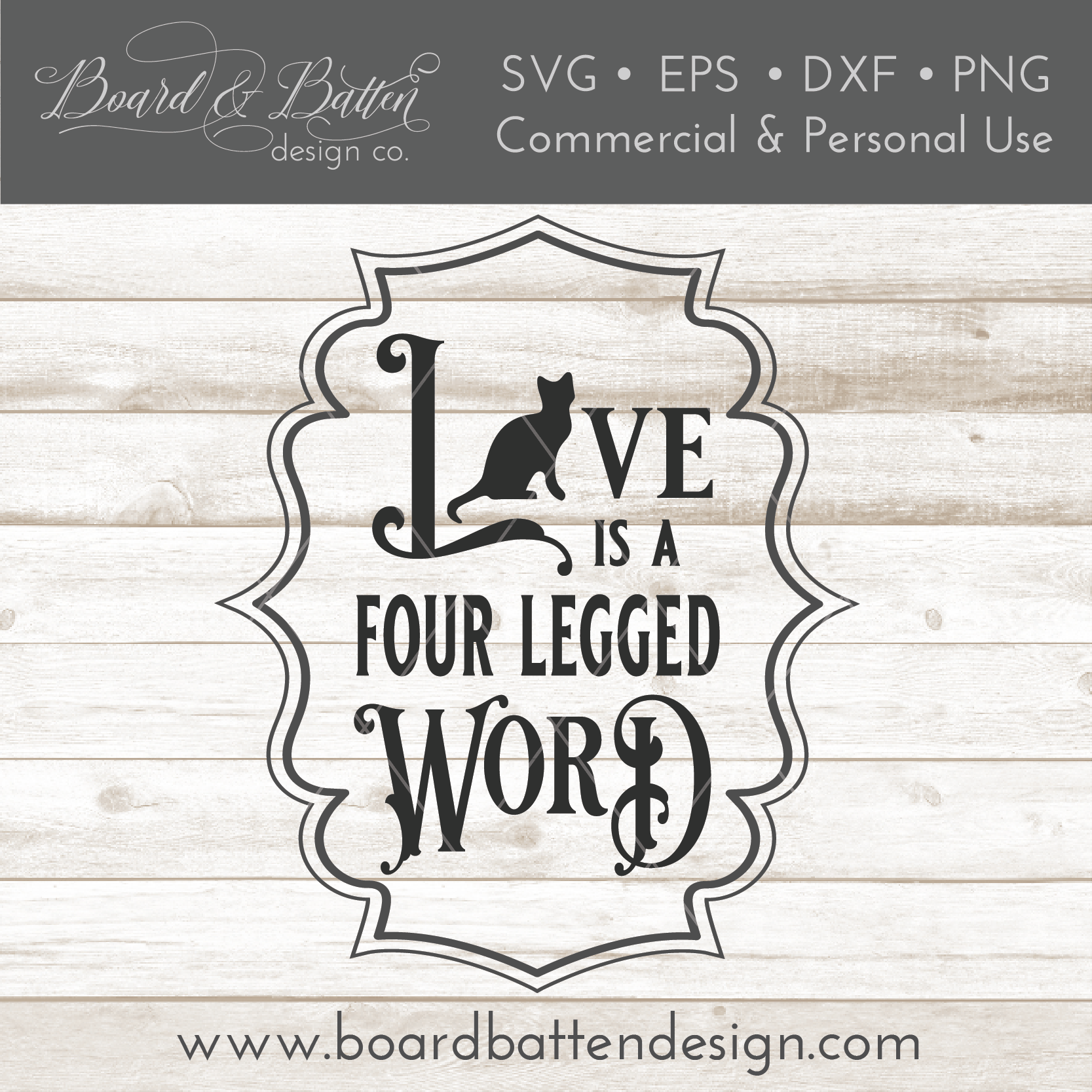Love Is A Four Legged Word SVG (Cat) - Commercial Use SVG Files for Cricut & Silhouette