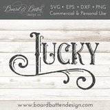 Elaborate Vintage St. Patrick's Day "Lucky" SVG File - Commercial Use SVG Files for Cricut & Silhouette
