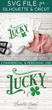 Vintage Lucky with Shamrock SVG File - Commercial Use SVG Files for Cricut & Silhouette
