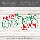 Merry Christmas Darling SVG File - Commercial Use SVG Files for Cricut & Silhouette