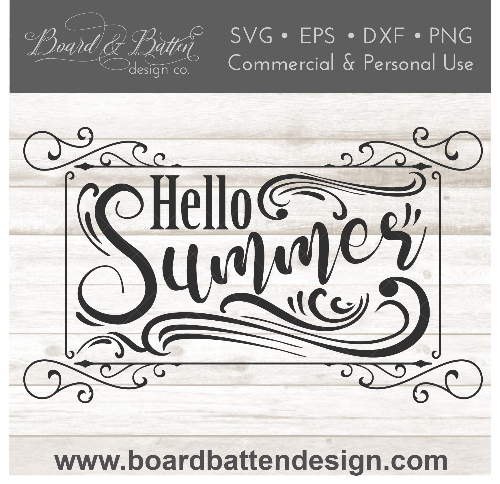 Hello Summer SVG File Style 5 - Commercial Use SVG Files for Cricut & Silhouette
