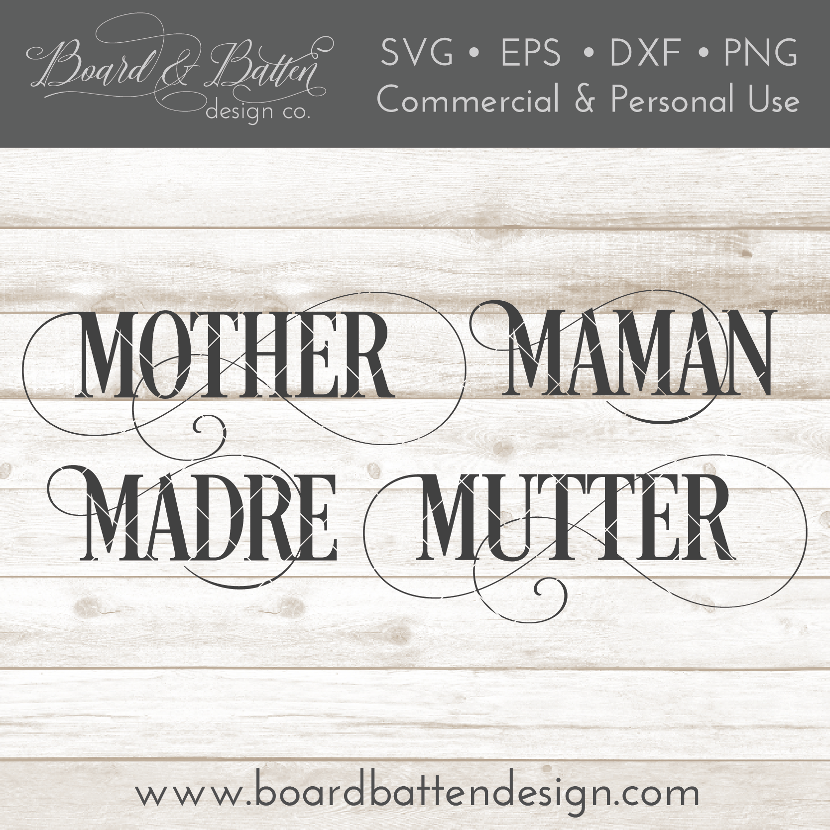Mother Madre Maman Mutter SVG File - Commercial Use SVG Files for Cricut & Silhouette