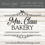 Mrs Claus Bakery Vintage Sign SVG File | Christmas SVG Files | Cricut Designs - Commercial Use SVG Files for Cricut & Silhouette