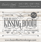 Red Hearts Kissing Booth Sign SVG File for Valentine's Day (Style 2) - Commercial Use SVG Files for Cricut & Silhouette