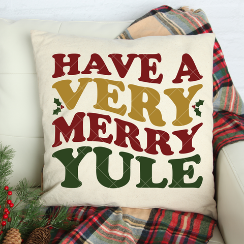 Retro Style Have A Very Merry Yule SVG File for Cricut/Silhouette/Glowforge/Laser Cut Files