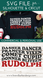 Retro Wavy Reindeer Names SVG File for Silhouette Cameo - Cricut Christmas Designs - Commercial Use SVG Files for Cricut & Silhouette