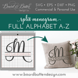 Split Monogram SVG File Alphabet – Script Style - Commercial Use SVG Files for Cricut & Silhouette