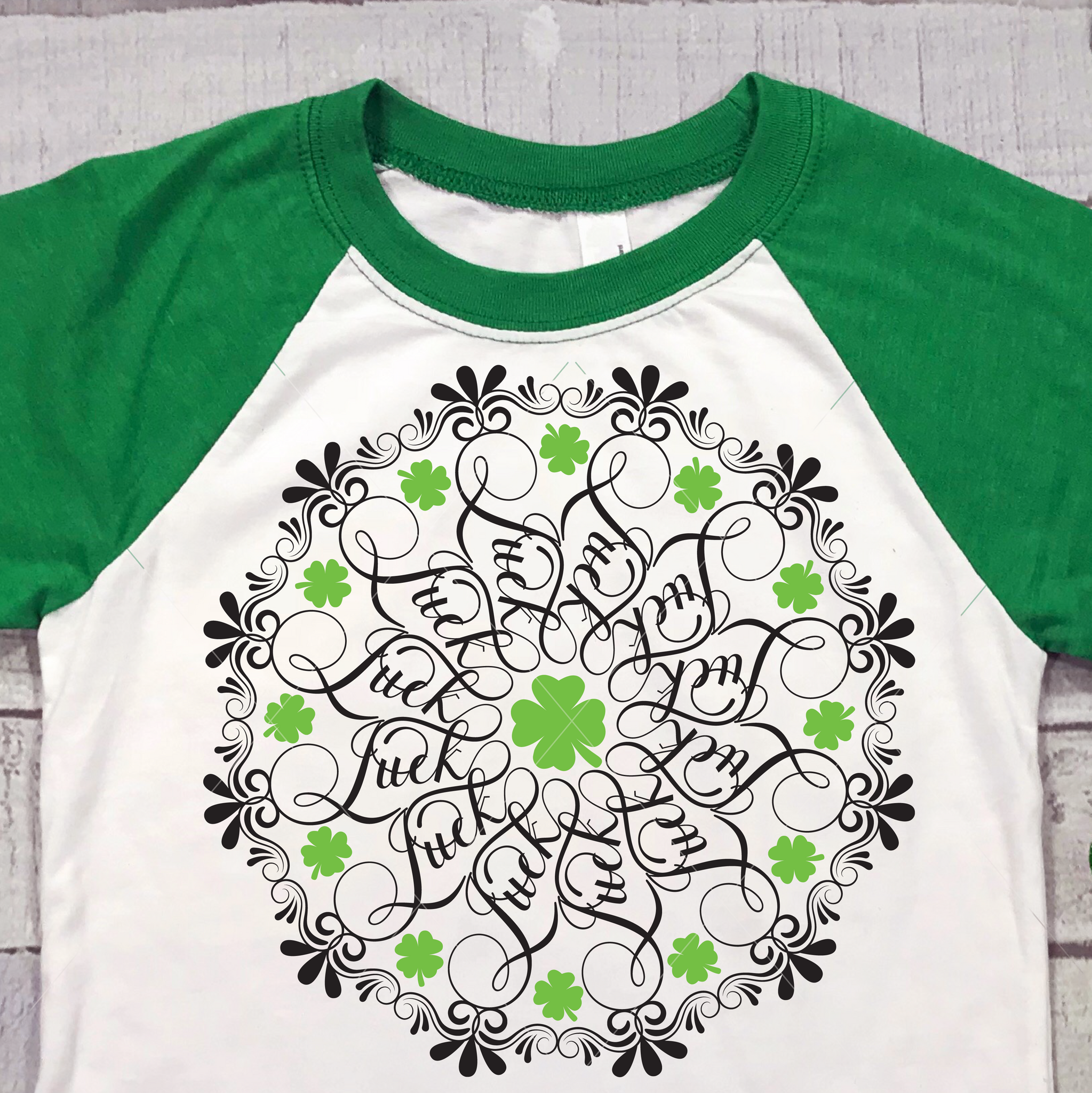 St Patrick's Day "Lucky" Word Mandala SVG File for Cricut/Silhouette - Commercial Use SVG Files for Cricut & Silhouette