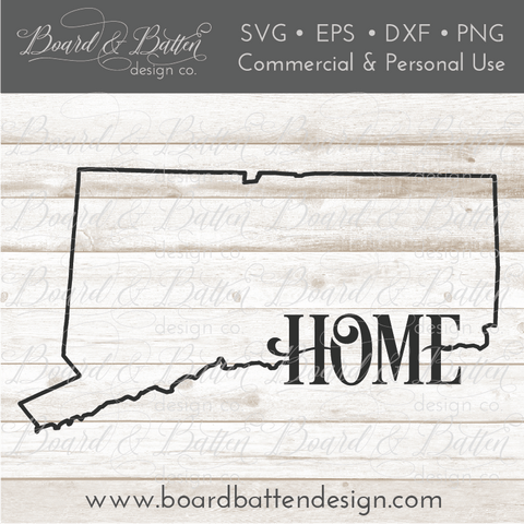 State Outline "Home" SVG File - CT Connecticut