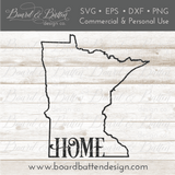 State Outline "Home" SVG File - MN Minnesota - Commercial Use SVG Files for Cricut & Silhouette