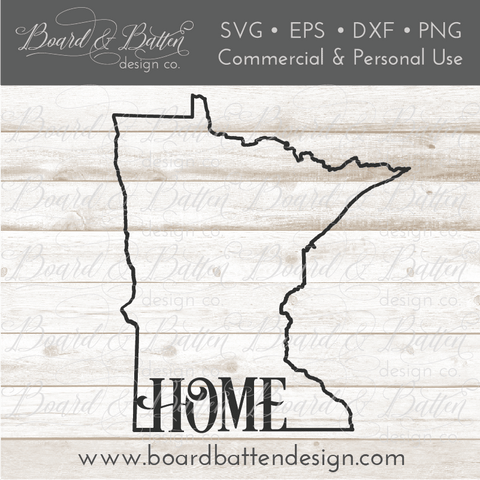 State Outline "Home" SVG File - MN Minnesota