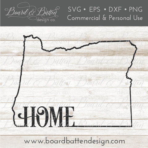State Outline "Home" SVG File - OR Oregon