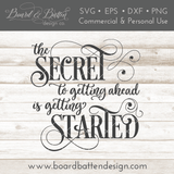 The Secret To Getting Ahead Mark Twain Quote SVG File - Commercial Use SVG Files for Cricut & Silhouette