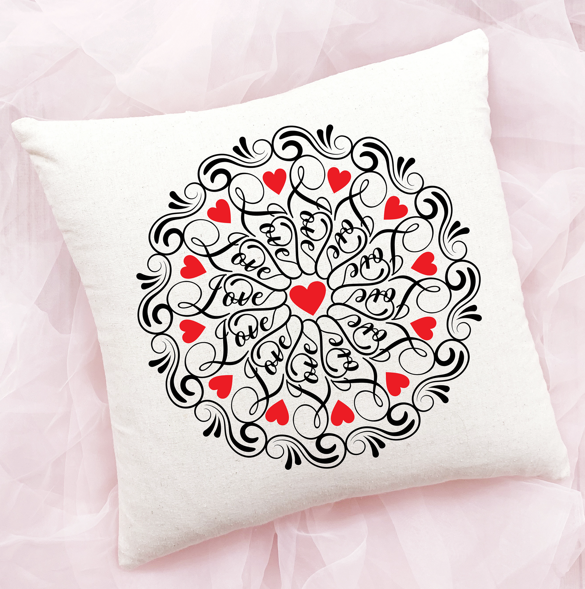 Love Word Mandala SVG File for Valentine's Day, Weddings, etc - Commercial Use SVG Files for Cricut & Silhouette