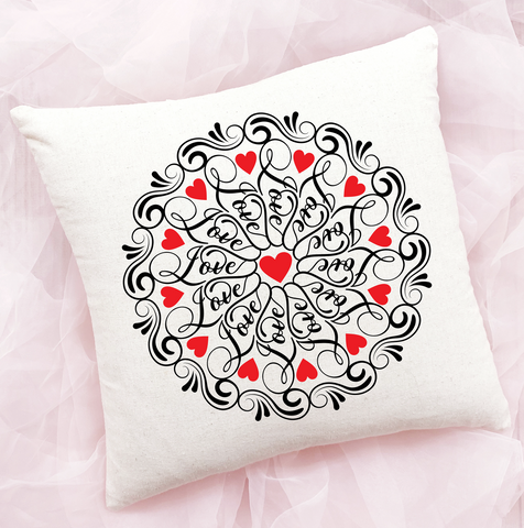 Love Word Mandala SVG File for Valentine's Day, Weddings, etc
