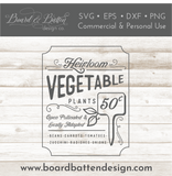 Vintage Vegetable Plants Sign SVG File for Cricut/Silhouette - Commercial Use SVG Files for Cricut & Silhouette