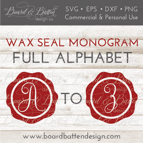 Wax Seal Monogram Alphabet SVG File