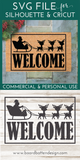 Christmas Welcome Mat SVG File - Welcome Santa w/ Reindeer SVG for Cricut/Silhouette/Glowforge - Commercial Use SVG Files for Cricut & Silhouette