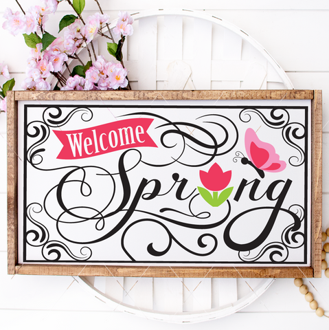 Welcome Spring SVG File Style 4 for Cricut/Silhouette