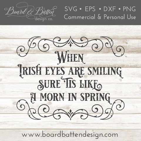 When Irish Eyes Are Smiling SVG File