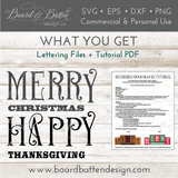 Christmas & Thanksgiving Reversible Wood Blocks Tutorial / Lettering SVG File - Commercial Use SVG Files for Cricut & Silhouette