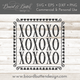 Valentine's Day XOXOXO Square SVG File - Commercial Use SVG Files for Cricut & Silhouette