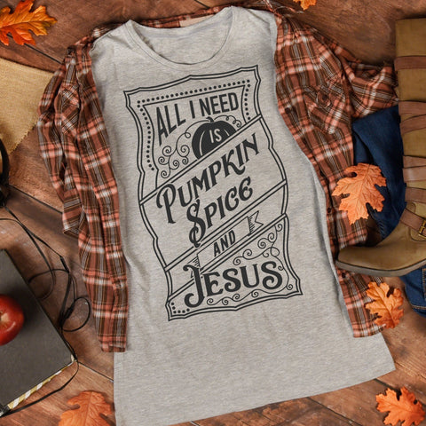 Vintage All I Need Is Pumpkin Spice And Jesus SVG Cut File