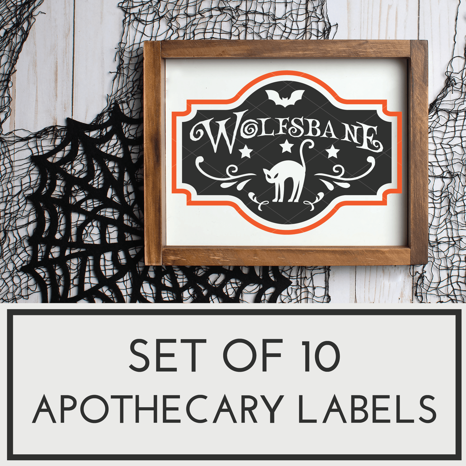 Set of 10 Spooky Halloween Apothecary Label SVG Files - Commercial Use SVG Files for Cricut & Silhouette