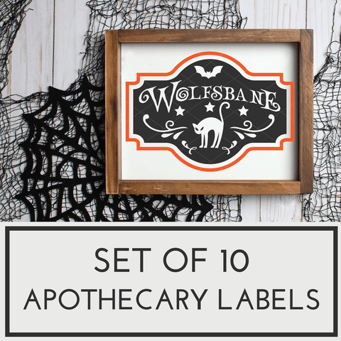Set of 10 Spooky Halloween Apothecary Label SVG Files