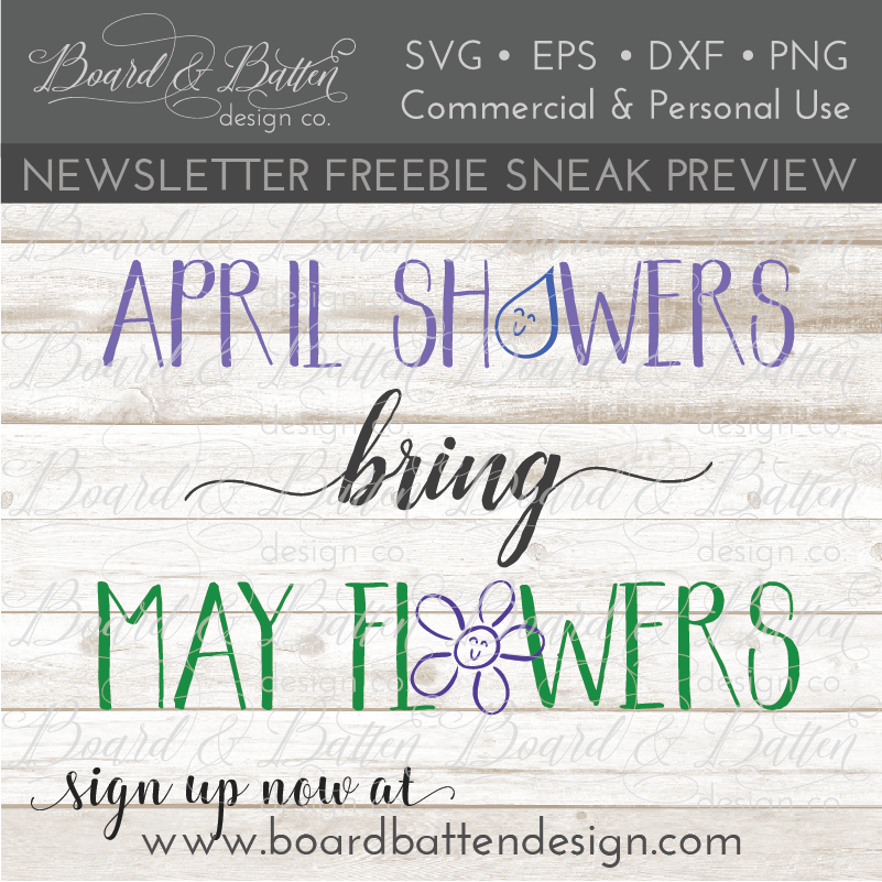 April Showers Bring May Flowers SVG File - Commercial Use SVG Files for Cricut & Silhouette