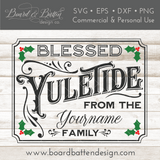Personalizable Blessed Yuletide 8x10 SVG File - Commercial Use SVG Files for Cricut & Silhouette